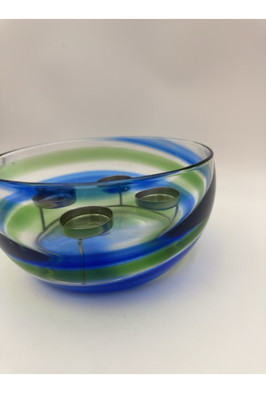 Spring art glass multi-tealight holder